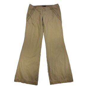 Vintage Fossil Women's 8 Tan Y2K Baggy Wide Leg Low Rise Pants Streetwear Urban